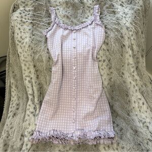 Forever 21 Purple and White Ruffled Babydoll Dress